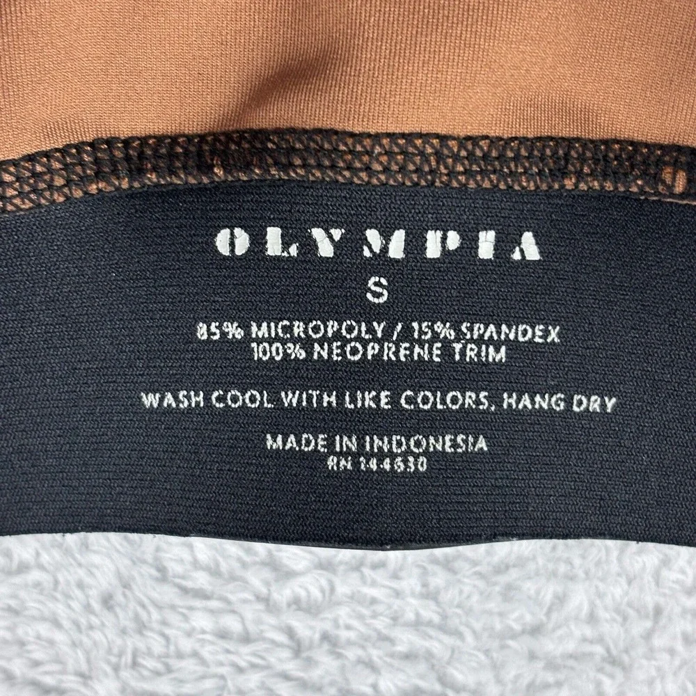 Olympia Active Neoprene Band Brown/ Black Racerback‎ Sports Bra Size S